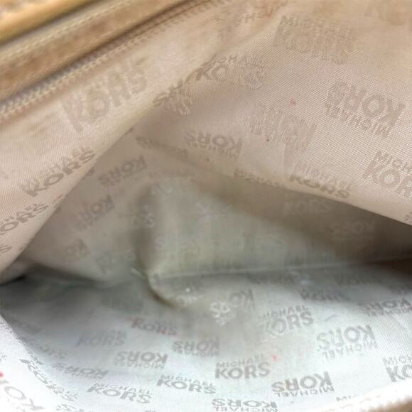 Michael Kors Jet Set Chain Tote Shoulder Bag Beige/Cream Monogram - Picture 10 of 10